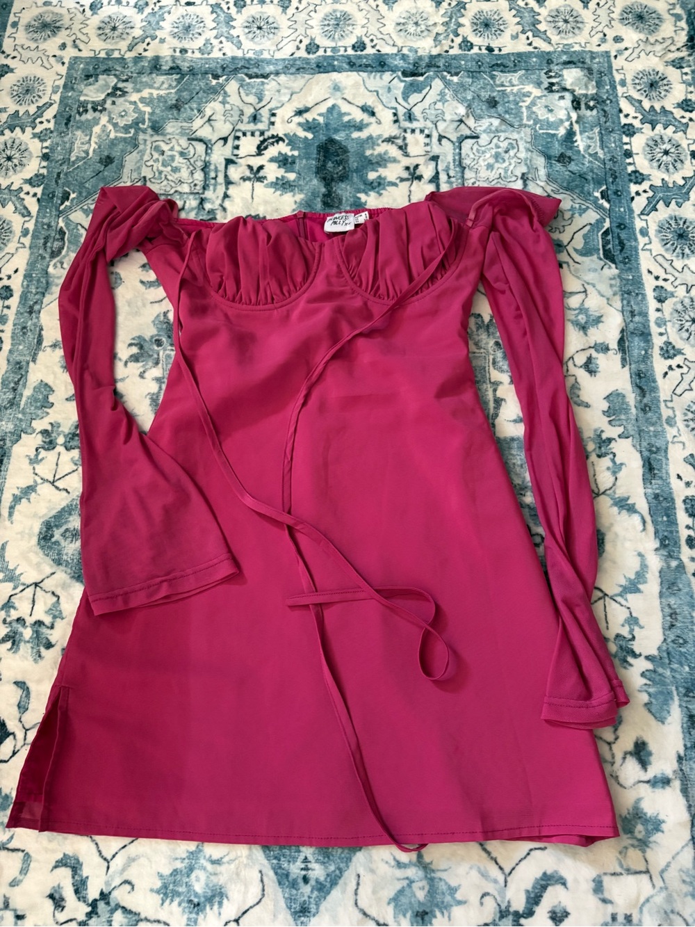 Princess Polly Hot Pink Mini Dress with Ruffle Detail
